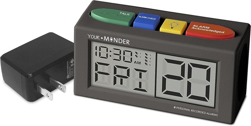 [BRSWIYYNC4IB42IZ] MEDCENTER Tu reloj Record de voz de Minder y recordatorio de alarma con alarmas múltiples de alto nivel, reloj de alarma de conversación grabable para recordatorios de medicamentos (con adaptador) regalo para mamá, papá, ancianos, ancianos
