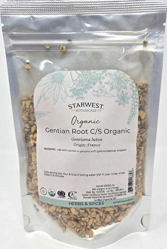 [BRSWICA2C4MR63Y7] Starwest Botanicals Organic Gentian Root C/S, 4 Ounces