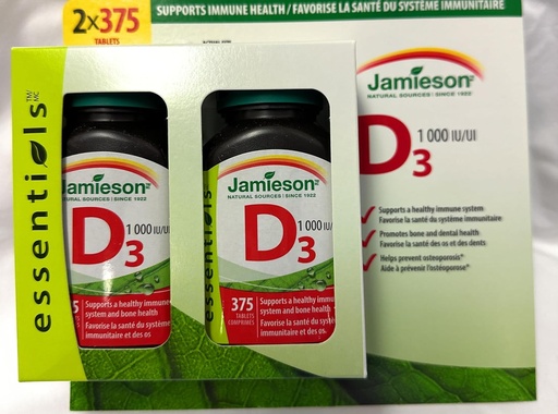 [BRSWGZY2A4JRYDI2] Jamieson Vitamin D3 1000Iu Tabletten-(2X375), 750 Zähler