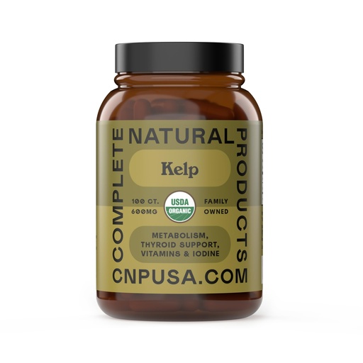 [BRSWGYYTOB7QKF3K] Complete Natural Products Organic Icelandic Sea Kelp Capsules - Pure 600mg Capsules, 100 Pills, Raw Seaweed & Thyroid Support Supplement