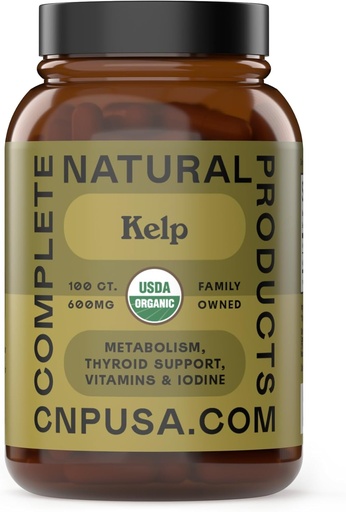 [BRSWGYYTOB7QKF3K] Complete Natural Products Raw Sea Kelp Powder Supplement - 600mg Capsules 100 Pillen Poedered Raw Seaweed & Thyroid Support Supplement
