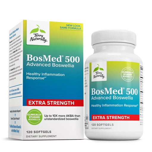 [BRSWYEIFO55GYAIY] Terry Naturally BosMed 500 Extra Strength - Boswellia Serrata Extract Supplement - Supplement for Healthy Lung Support - Herbal Supplement Formula with High Levels of AKBA - 120 Softgels