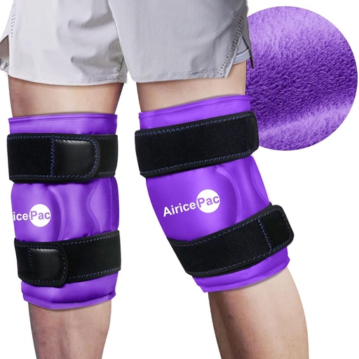 [BRSROAQDOAGQ2ALK] 2 Ice Pack for Knee Pain Relief, Reusable Gel Ice Wrap for Injuries, Swelling, Knee Replacement Surgery, Cold Compress Therapy for Arthritis, Meniscus Tear and ACL, Purple