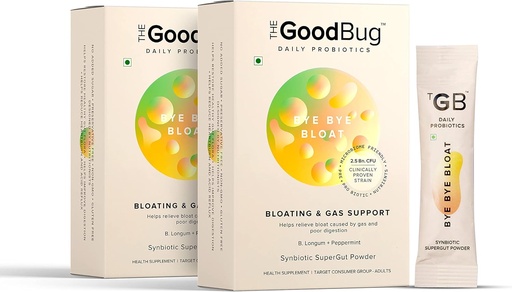 [BRSROYD5AB6BOCL2] The Good Bug Prebiotic + Probiotic Gut Health for Men & Women - Helps with Digestive Health - Boost Immunity with Peppermint & Inulin, Synbiotic Fiber Powder, 2.5 Bn CFU - 60 Days Pack