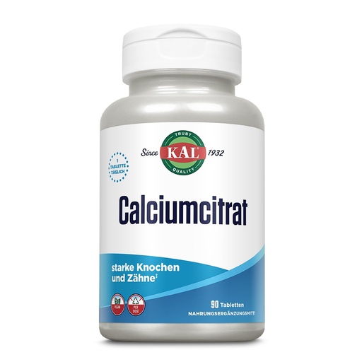 [BRSWIYT3OMAQEEY3] KAL Calcium Citrate, 1000 mg, 90 Tabs