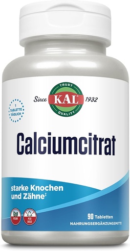 [BRSWIYT3OMAQEEY3] KAL Citrato de cálcio, 1000 mg, 90 tabs