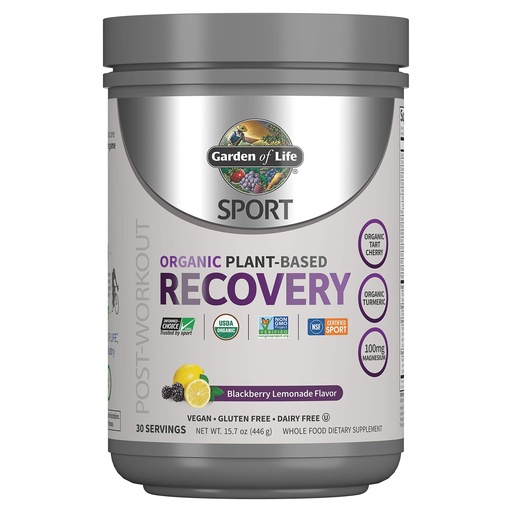 [BRSWKHD7AAHQYCL5] Garden of Life Sport Organic Plant-Based Recovery Powder – Muscle Recovery Supplement for Women & Men with Vitamins and Magnesium, Non-GMO, Gluten-Free, BlackBerry Lemonade Flavor, 30 Servings