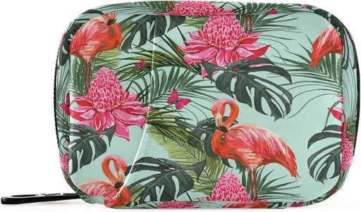 [BRSRMYLYBEDRQ3D5] Tropische Flamingo Palm bladeren pil Organisator Case Zomer Bloem 7 Dagen Reizen pil Box met rits draagbare Wekelijkse Vitamine Medicine supplement houder Pouch Bag