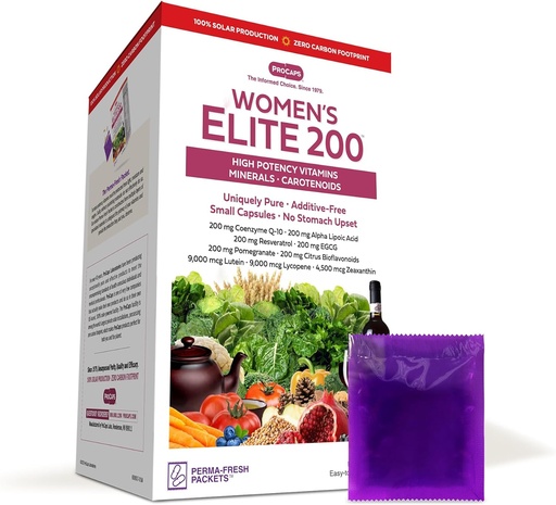 [BRSWGBQFDIIQYF33] ANDREW LESSMAN Multivitamin - Donna Elite-200 120 Packets - Potenti Nutrienti Plus 200mg Ogni Coenzima Q10, Acido Alfa Lipoico, Resveratrolo, EGCG, Melograno, Citrus Bioflavonoidi. Nessun Additivo