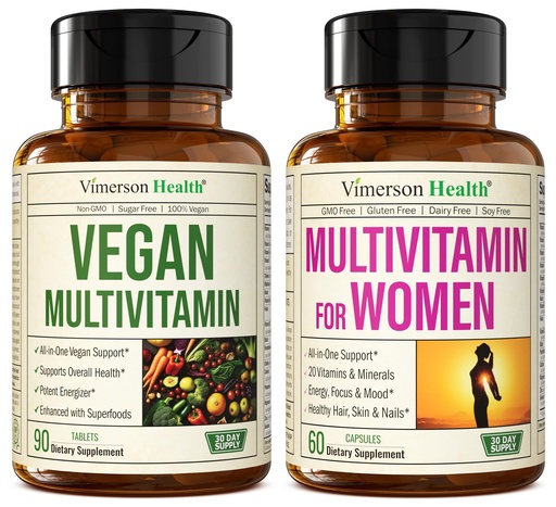 [BRSRAGIQOYMBEC3F] Vimerson Health Vegan Multivitamins for Vegans and Vegetarians & Multivitamin for Women