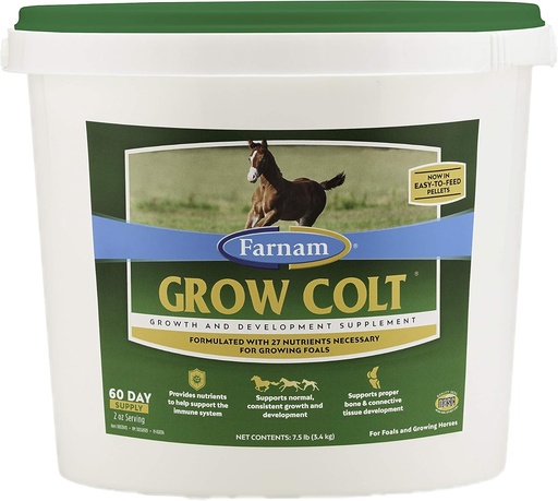 [BRSWYYYOBEHRGEQ2] Farnam Grow Colt Supplement for Growth & Development, Supports Normal, consistent Growth in First Years of foal's Life, 7.5 lbs., 60 Day Supply