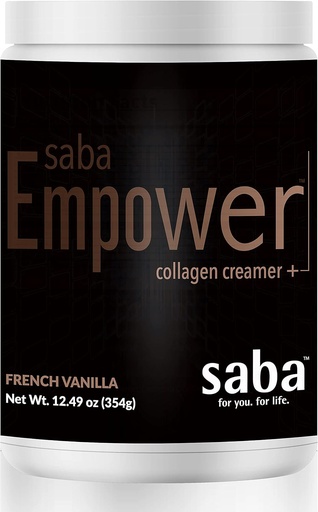 [BRSW2FI2PN5QIDT7] Saba Empower Smart Collagen Coffee Creamer -Powered with Hydrolyzed Collagen, Peptides, Grass-Fed Butter, MCT from Organic Coconut, Supports Healthy Skin, Nails, Skin, and Joints. - 30 Servings