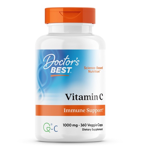 [BRSWIG3RCMMGKYAV] Doctor's Best Vitamin C 1000mg Supplement for Men & Women - Vegan Vitamin C Capsules as Q-C Ascorbic Acid, Immune Health Support for Adults, Non GMO, Gluten Free, Soy Free - 360 Veg Caps
