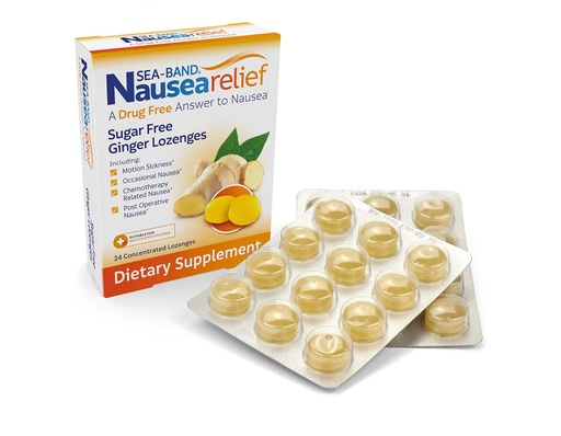 [BRSWI2T7AYNQ433I] Sea-Band Ginger Lozenges, Drug and Sugar Free, for Motion Sickness and Nausea Relief*