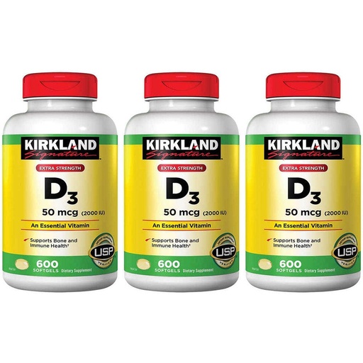 [BRSWIHL2OR6RK23Y] Kirkland Signature Maximum Strength Vitamin D3 2000 I.U. , Pack of 3