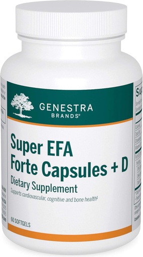 [BRSWGHADB55ROE37] Genestra Brands Super EFA Forte Capsules + D | Fish Oil Formula to Support Cognitive, Cardiovascular, and Joint Health | 60 Softgels