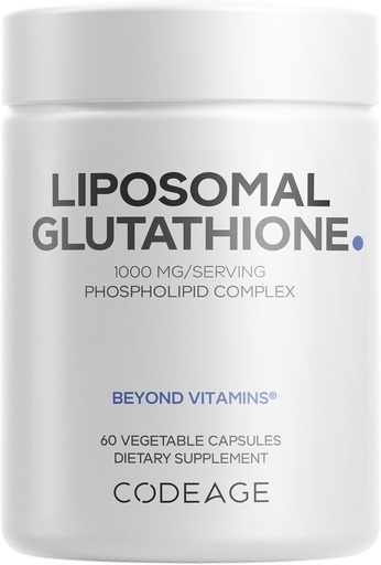 [BRSW2CADPIDWAFD3] Kodage Liposomal Glutathione 1000 mg Supplement, High-Potency Azaltıd L-Glutathione - Liposomal Delivery - Phospholipids - Non-GMO, Gluten-Free - 60 Capsules