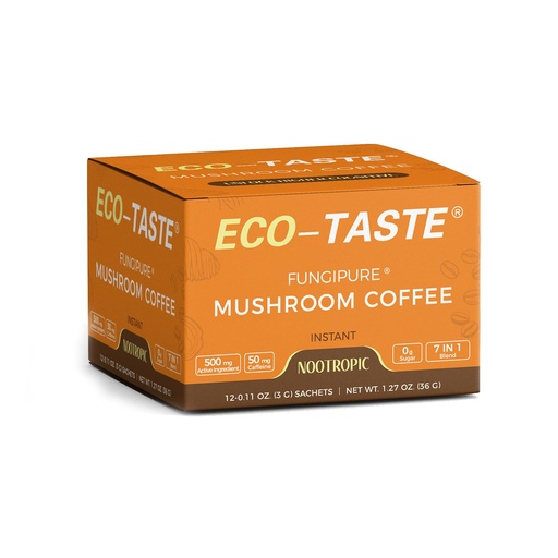 [BRSWY2TYBUIQ4F3U] Mushroom Coffee Mix 7 in 1, with Ginkgo, Lions Mane, Alpha-GPC, Bacopa, PS, L-Theanine – 12 Sachets