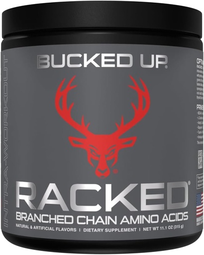 [BRSWG2YFDENG23YV] Bucked Up- BCAA RACKEDTM Branch Chained Amino Acids | L-Carnitine, Acetyl L-Carnitine, GBB | Post Workout Recovery, Protein Synthesis, Lean Muscle BCAAs That You Can Feel! 30 Servings (Blood Raz)
