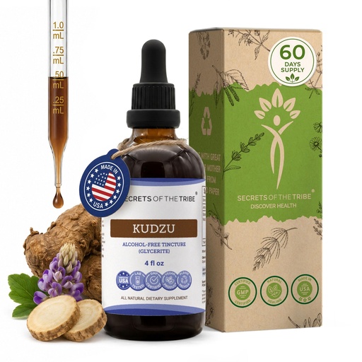[BRSWEBL4OZ7WKET5] Secrets of the Tribe Kudzu Liquid Extract for Liver & Antioxidant Support | Herbal Supplement | Alcohol-Free | Pueraria lobata Dried Root | Drops 4 fl oz