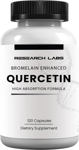 [BRSRMGAHDMCGAYI6] QuercsalisTM Quercetin w/Bromelain, 120 capsule di Veg. Formula ad alto assorbimento. Supporta la salute del cuore, Immune, Anti-Flare Up, Salute antiossidante