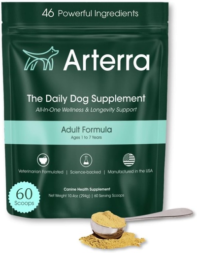 [BRSRAZT3DEPQ2ETD] Adult Dog Powder Supplement & Food Topper – 46 Ingredients for Gut, Immune & Brain Health – Daily Longevity Multivitamin for Whole Body Wellness | 60 Scoops