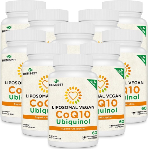 [BRSRMHQQOV5BGCQ2] 1000mg Liposomal CoQ10 Ubiquinol, 600 Vegan Softgels, High Absorption Ubiquinol CoQ10 Supplement, Active Antioxidant Form of Coenzyme Q10 for Heart Function & Energy Production