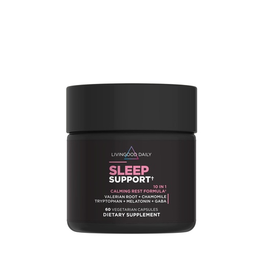 [BRSROZI2AAIBSYL3] Livingood Daily Sleep Support Supplement, 5 mg Melatonin, 60 Capsules | 10-in-1 Natural Sleep Aid, Chamomile, GABA, Valerian Root, Tryptophan, Relaxation Support for Men & Women, Vegan, Made in USA