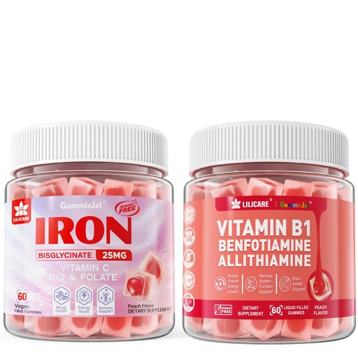 [BRSRAAIBCEHRGHLH] LILICARE Vegan Iron Gummies+Vitamin B1 Gummies