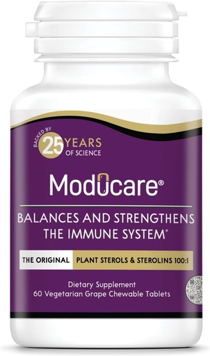 [BRSWIYTYBICGK23K] Moducare Daily Immune Support, Plant Sterol Dietary Supplement, Grape Flavored, 60 chewable Tablets (Packaging May Vary)