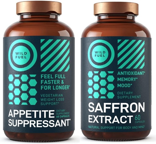 [BRSW2CA7BF7QMHTO] WILD FUEL Appetite Suppressant and Saffron Extract Capsules Bundle