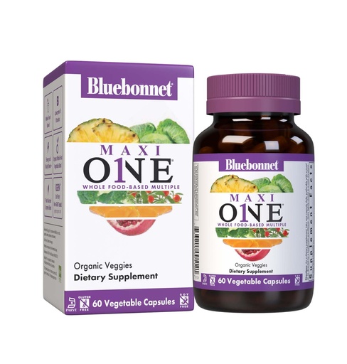 [BRSWIY32OAIWKADG] Bluebonnet Nutrition Maxi One (with Iron), Whole Food Multiple, Enzymes, Energy, Vitality, Gluten & Dairy & Soy Free, Kosher, Vegetarian Friendly, Non-GMO, 2 Month Supply, Beige, 60 Count