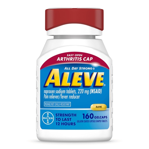 [BRSWGCA7OYPWKYDZ] Aleve Gelcaps with Easy Open Arthritis Cap, Naproxen Sodium, Medication for Arthritis Pain, 160 Count