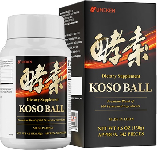 [BRSRAGIBOJ5W22Y4] Koso Ball Infused with Pure 160 Fermented Ingredients, Supports Stomach & Intestine Health, Immune Health, Japanese Supplements for Overall Wellness & Balanced Nutrition, Small 342 Pieces, Pack of 1