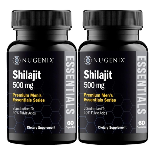 [BRSRAHD3O56QG3LP] Nugenix Essentials Shilajit Capsules Supplement - 500mg, Standardized to 50% Fulvic Acids, 120 Capsules