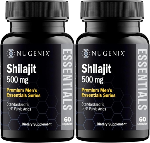 [BRSRAHD3O56QG3LP] Nugenix Essentials Shilajit Capsules Supplement - 500mg, Standardized to 50% Fulvic Acids, 120 Capsules
