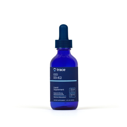 [BRSW2HAEBYIQAAI2] Trace Minerals | Liquid Ionic Vitamin D3 + K2 | 125 mcg (5,000 IU) D3, 100 mcg K2 | Concentrated Dietary Supplement | 2 fl oz. 296 Servings
