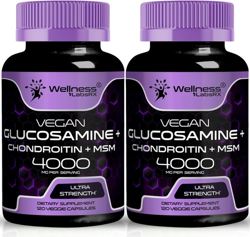 [BRSROBQCCECBUYD6] WELLNESS LABSRX Glucosamine Chondroitin MSM - 4000mg - 240 Count