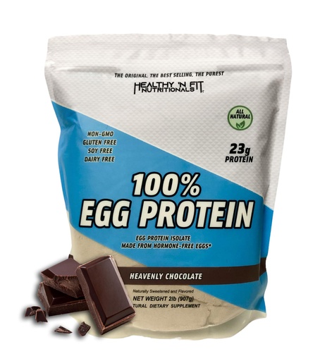 [BRSWI2QGOYOQ4GT2] Healthy 'N Fit 100% Egg Protein- Heavenly Chocolate (2lb): 100% Egg White Protein -Plus Natural Peptides. Ultra Pure, Natural Egg Protein Isolate