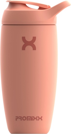[BRSW2HQBDIAWY3T6] Promixx Pursuit Shaker Bottle Insulated Stainless Steel Water Bottle and shaker Cup, 18oz, Coral