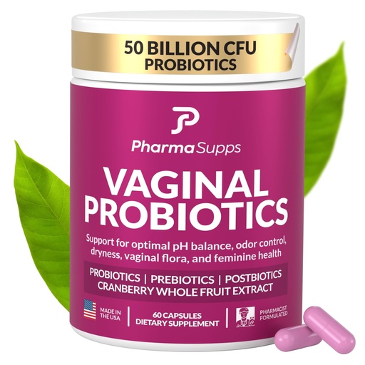 [BRSRAAQTCV6WYCL5] Women’s Probiotic for Vaginal Health | 50 Billion CFU with Probiotics, Prebiotic, Postbiotics & Cranberry for pH Balance, UTI Support, Yeast, Gut Health, Odor, Dryness & Feminine Comfort