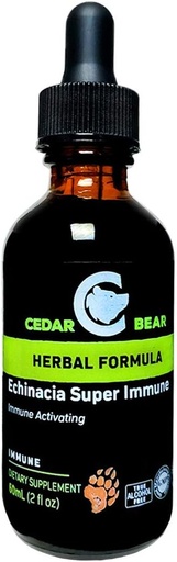 [BRSWG234OQPA43LO] Cedar Bear Echinacea Super Immune Blend a Liquid Herbal Supplement that Boosts Your Immune System to Help Maintain White Blood Cell Activity and Other Immune Functions 2 FL Oz