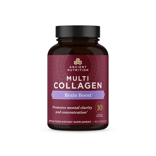 [BRSW2BL5CV5RQ2DG] Ancient Nutrition Collagen Protein Brain Boost, Collagen Protein Capsules Brain Supplement for Reduced Joint Discomfort, Healthy Skin and Nails, 90 ct