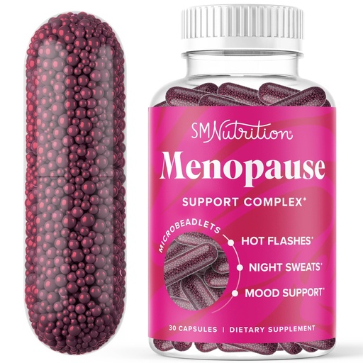 [BRSRAGDYBACGKAIV] Menopause Vitamins Beadlets with Black Cohosh, Red Clover & More | Hot Flashes, Night Sweats & Mood Support | Menopause Supplements for Women with Dong Quai, Chaste Tree Berry & DIM | Non-GMO 30ct