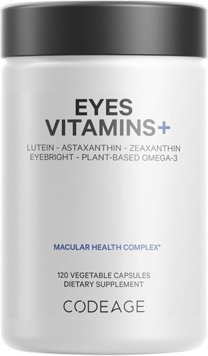 [BRSWYZQOBAIGAHTL] Codeage Eyes Vitamine - AREDS 2 basierte Formel-Ergänzung - 2-Monats-Versorgung - Vitamine A, C, E, Zink, Lutein, Astaxanthin, Zeaxanthin, Eyebright, Marigold, Bilberry, Saffron, Omega-3-120 Kapseln