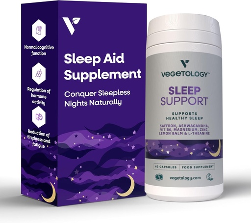 [BRSROFL3OV5WKELL] Sleep Support Vegan Supplements (60 Capsules) — Deep Sleep Supplements for Adults and Children — Sleep Calm Food Supplement — Healthy Sleep Aid — Supplements to Help Sleep