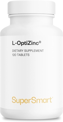 [BRSWIHQZBEMR6AD4] SuperSmart - L-OptiZinc 30mg per Day (Patented & Highly Bioavailable) - Zinc Methionine Supplement - Natural Sweet Taste | Non-GMO & Gluten Free - 120 Tablets