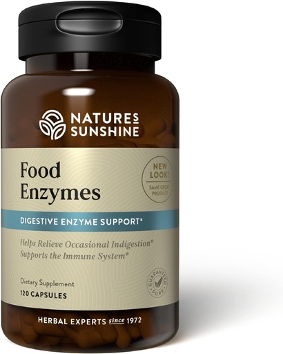 [BRSWI235CYCRMYL2] Nature's Sunshine Food Enzymes - Digestive Support with Prebiotics and Probiotics for Gut Health - Digestive Enzyme Supplement for Digestive Health and Relief from Occasional Indigestion