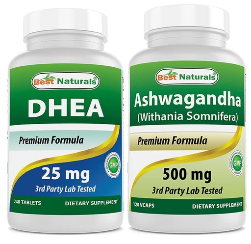 [BRSRMBARAQIGE3DB] Best Naturals Dhea 25mg & Ashwagandha Extract 500 Mg