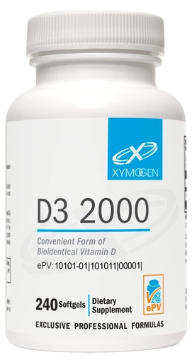 [BRSRMGQTCUMQI3Q6] XYMOGEN D3 2000 - Bioavailable Vitamin D3 2000 IU (50 mcg) - High Strength Vitamin D Supplement for Immune Bone & Heart Health Support - 240 Softgels
